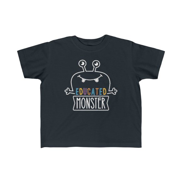 SBC Kid's Educated Monster Short Sleeve Black Tee - Picture 1 of 11